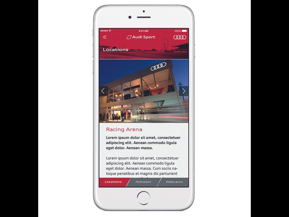 media image 12 for project Audi Lemans 2015: PWA Mobile App for VIP guests.